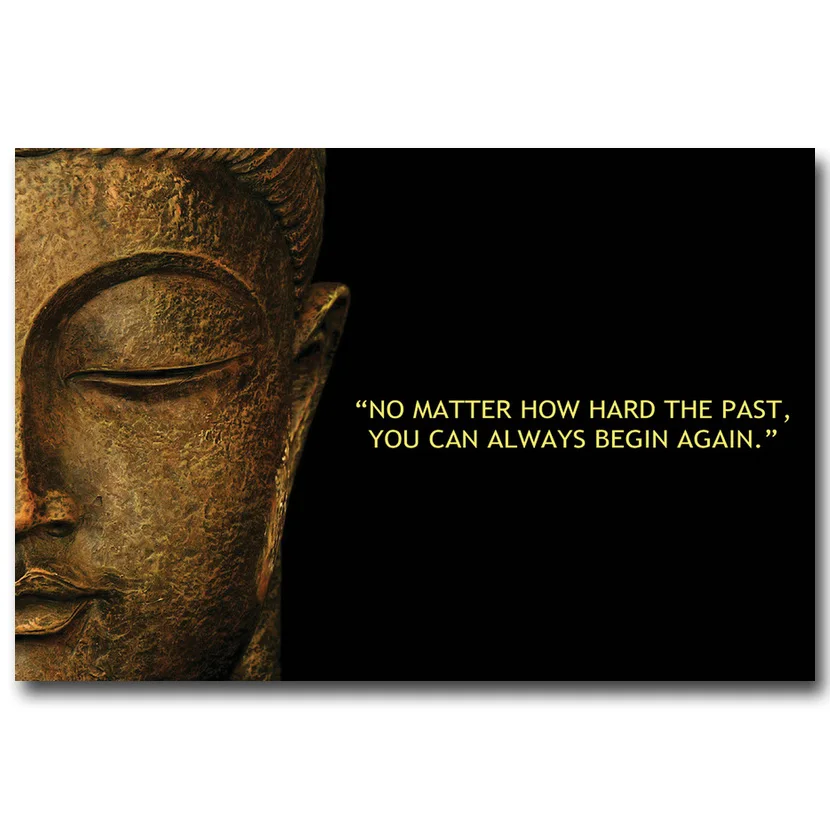 Buddha Buddhism Motivational Quote Silk Fabric Poster Art Canvas Print 13x20 24x36inch Sakyamuni