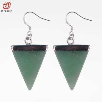 New Arrival Fashion Triangle Natural Stone Drop Earrings Opal Turquoise Amethyst Earrings For Women free shiooinh custom made