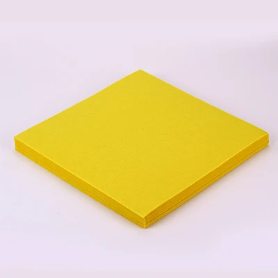 12 Цветов выберите сплошной Цвета 30X30 см фетр плотная фетровая ткань для Ручное шитье для поделок материал для домашнего декора 20 шт./лот - Цвет: yellow