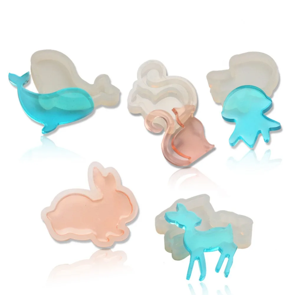 

Rabbit whale jellyfish cute little animals cat pendant pendants Necklace Pendant Resin Jewelry Making Mould DIY Hand Craft 2622