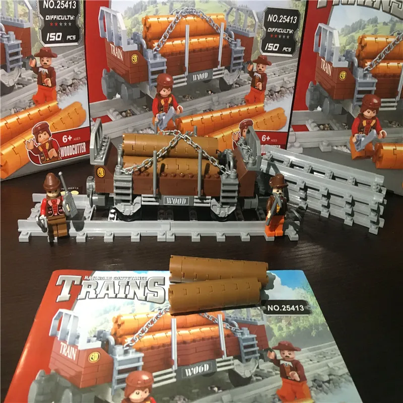 

Model building kits compatible with legoing city train rail 3D blocks Educational model building toys hobbies for children