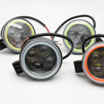 

1pcs Mini 12W LED Work Light Fog lamps for Motorcycle Headlight 4D lens with Angle eyes Tractor Off Road 4WD 4x4 Truck SUV ATV