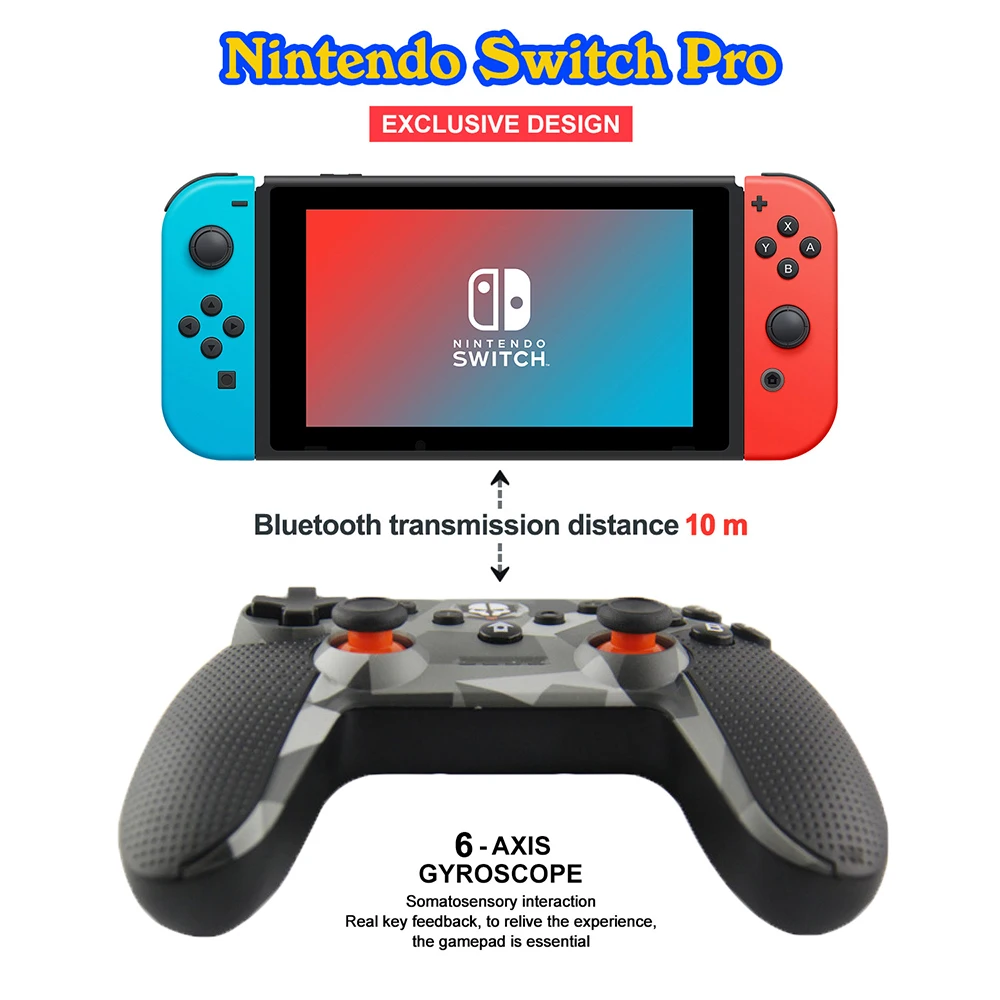 WUIYBN переключатель Pro контроллер беспроводной Bluetooth геймпад NS Джойстик для nintendo lite игровой автомат/ПК/Android/пара