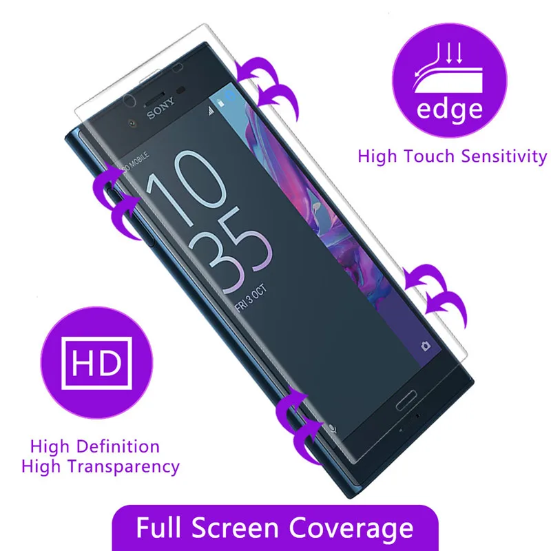 GXE 3D изогнутое полноэкранное закаленное стекло Защита экрана для Sony Xperia XZ1 Compact XZ