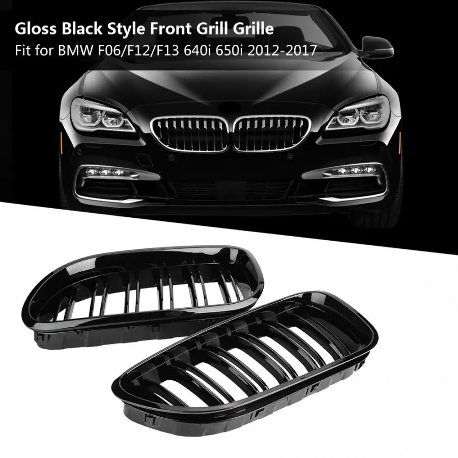 

1 Pair Front Bumper Grill Grille for BMW F06/F12/F13 640i 650i 2012 2013 2014 2015 2016 2017 Gloss Black Style