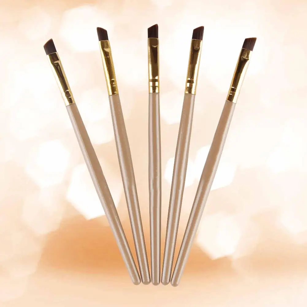

Slanted Head Eyebrow Brush Aluminium Tube Nylon Hair Mascara Wand Applicator Spoolers Eye Lashes Cosmetic Brush Set Makeup Tool