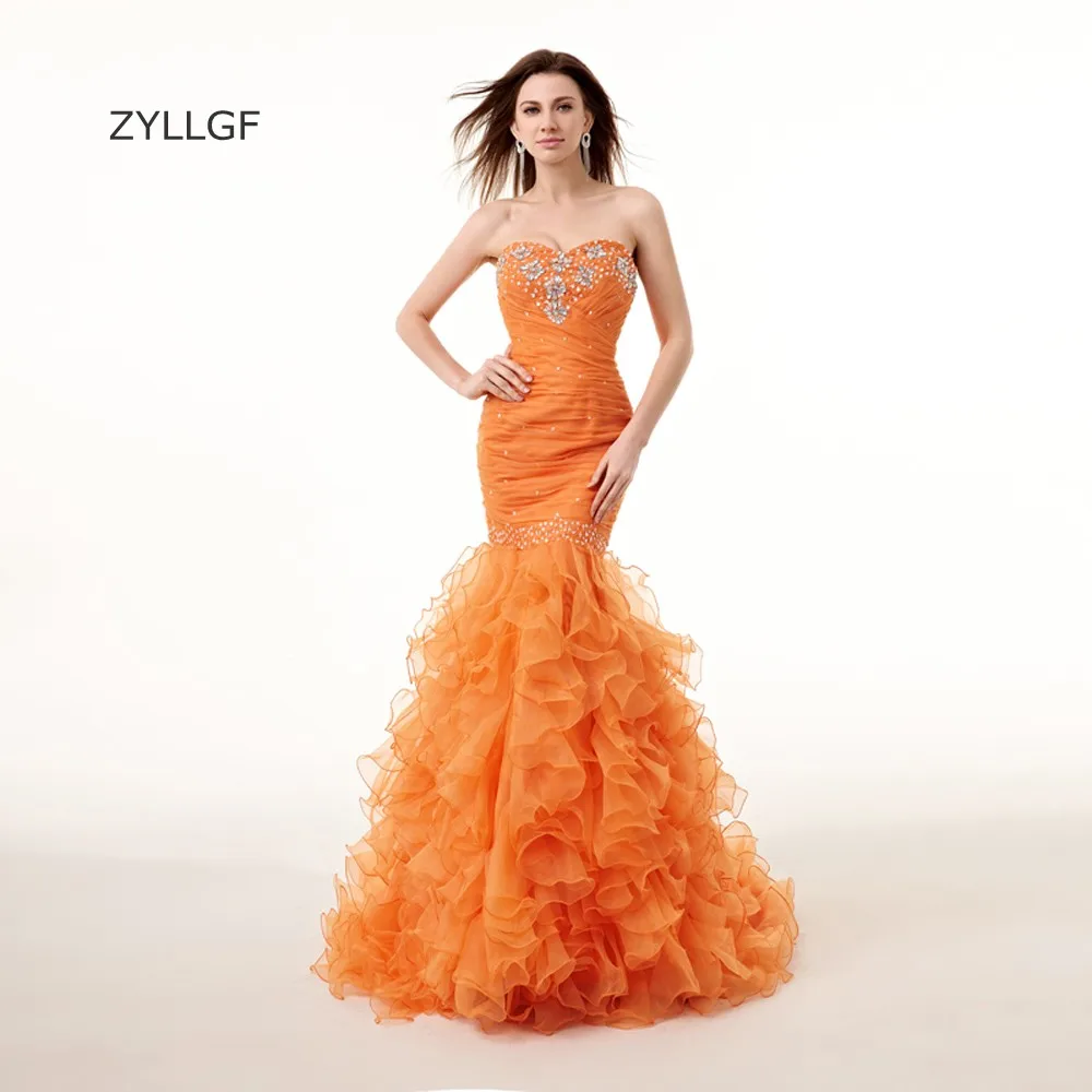ZYLLGF Long Elegant Evening Party Dresses 2019 Mermaid Sweetheart