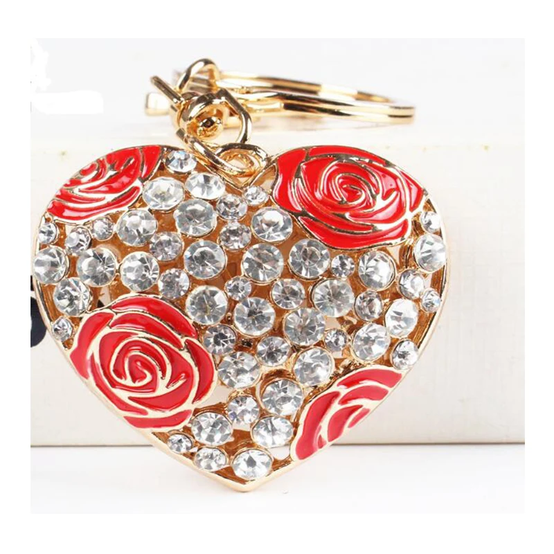 KC339-Love rose flower Keychains-1