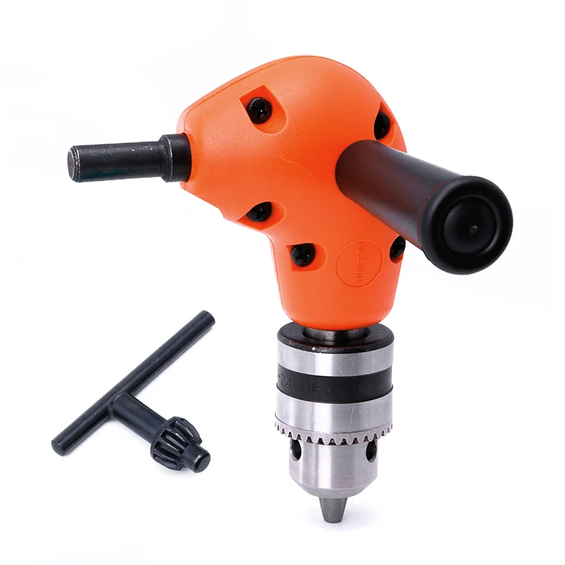 

3/8" Grip Right Angle Drill Attachment 90 Degree Handle Key Chuck Adapter Orange