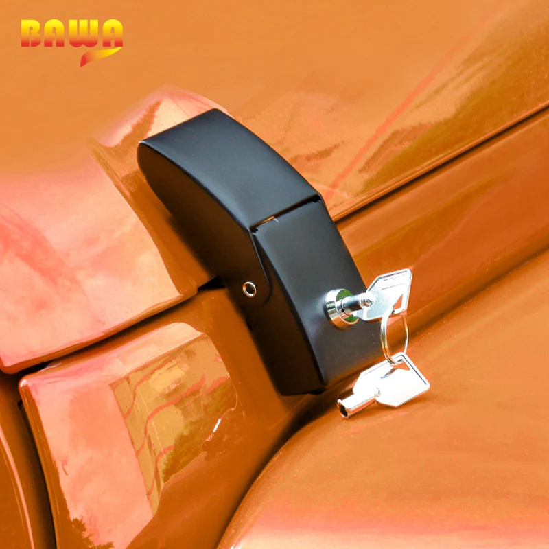 باوا محرك الأغطية قفل بقطعة غطاء ل جيب رانجلر JK 2007-2017 المعادن مع مفتاح نمط تصميم قفل بقطعة غطاء ل رانجلر سيارة قفل بقطعة غطاء