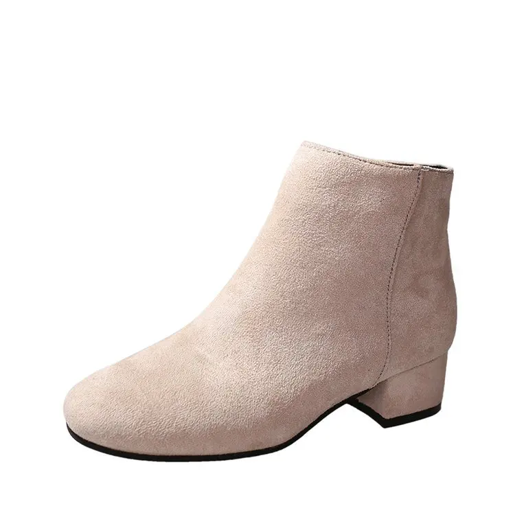 

2019 autumn new style with thick with simple Korean version of suede women's shoes boots Joker Martin boots fashion women's boot