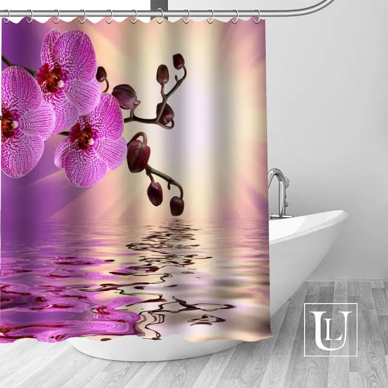 Орхидеи цветы занавески для душа s на заказ Водонепроницаемая занавеска для ванной комнаты ткань полиэстер занавеска для душа 1 шт. на заказ