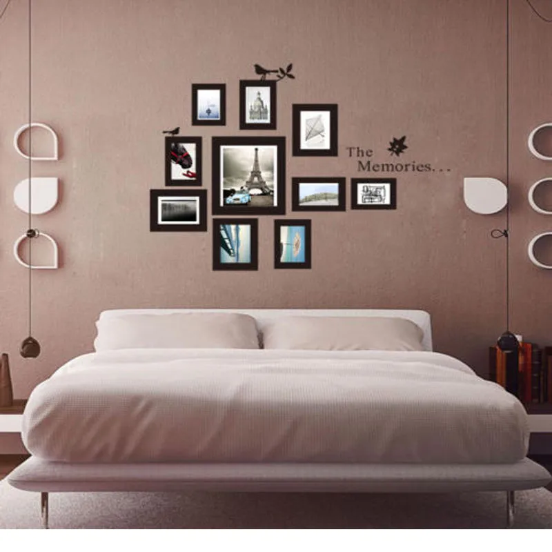 New 10Pcs Photo Frames Wall Sticker Home Decor Art Picture Photo Frame
