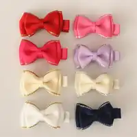 4 เซนติเมตรคู่ชั้น 80 ชิ้น/ล็อตจระเข้ริบบิ้น Bowknot สาวหวาน Hairpin Mini ขนาดคลิปผมเด็กน่ารักเด็ก Headwear