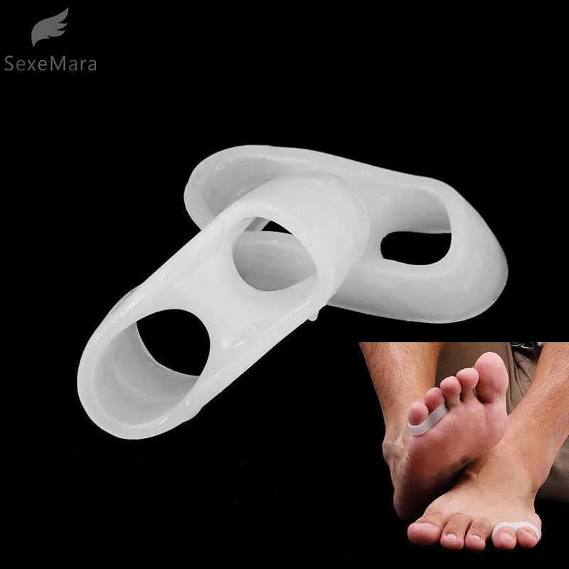 

SexeMara 1 Pair Silicone Gel Little Toe Valgus Corrector Separator Straightener Protector