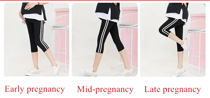 Maternidade para as Mulheres Calças da Gravidez Calças dos Esportes para Mulheres do Verão Tamanho Grande Leggings Grávidas Ajustáveis Tarja Legging 3 High Quality Mamãe e Bebê