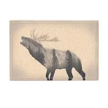 Декор с животными олень Санты натуральный пейзаж коврик для ванной нескользящий коврик пол EntrywaysDoor коврик аксессуары для ванной комнаты