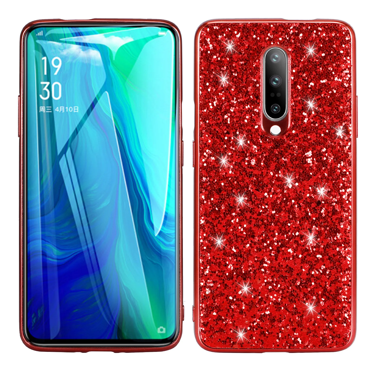 

New Electroplated Glitter Skin Phone Case for Oneplus6 Oneplus6T Oneplus7Pro Leather + TPU Phone Case for Oneplus