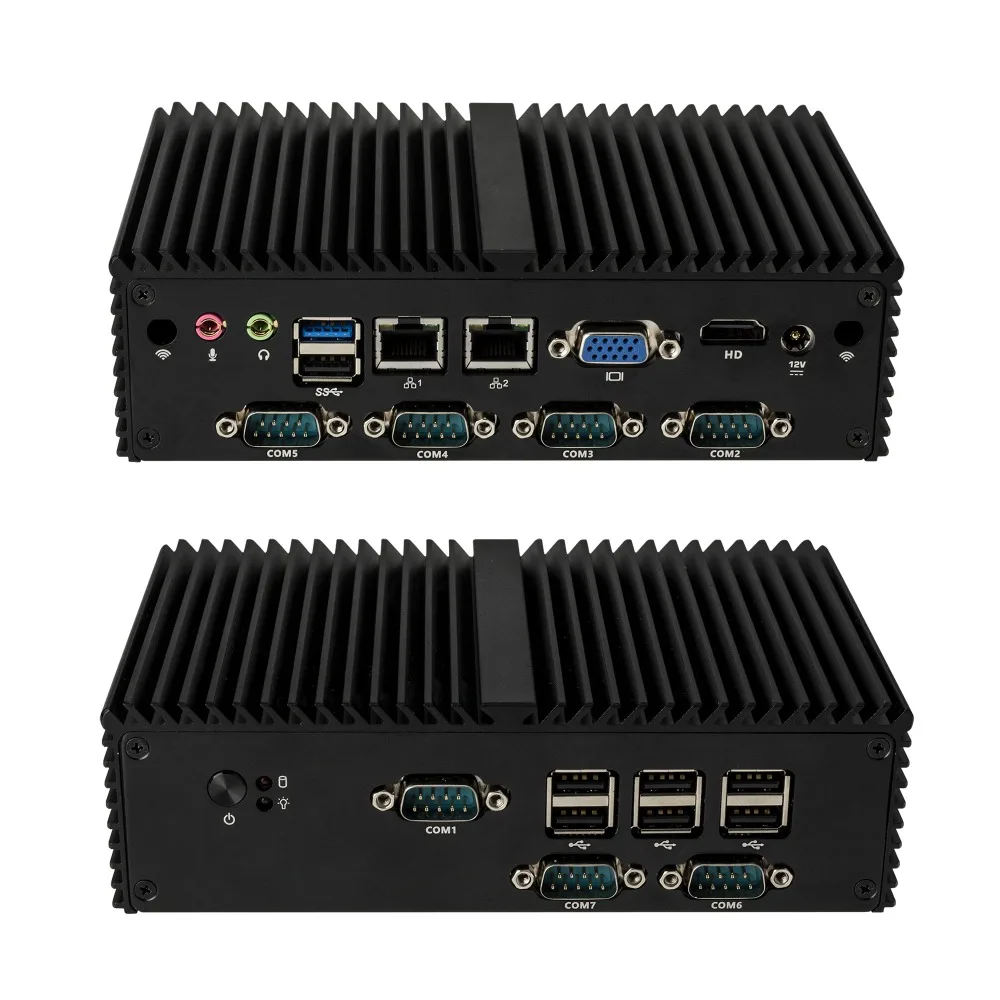 QOTOM-Q190X 7 RS232, RS485 очень дешевые Linux, PFsense, безвентиляторный x86 промышленных Mini pc 1080 P