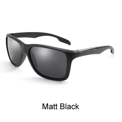 Ralferty HD поляризованные солнцезащитные очки для мужчин, водительские очки для мужчин, синие зеркальные Квадратные Солнцезащитные очки, UV400 очки, аксессуары K1037 - Lenses Color: Matt Black