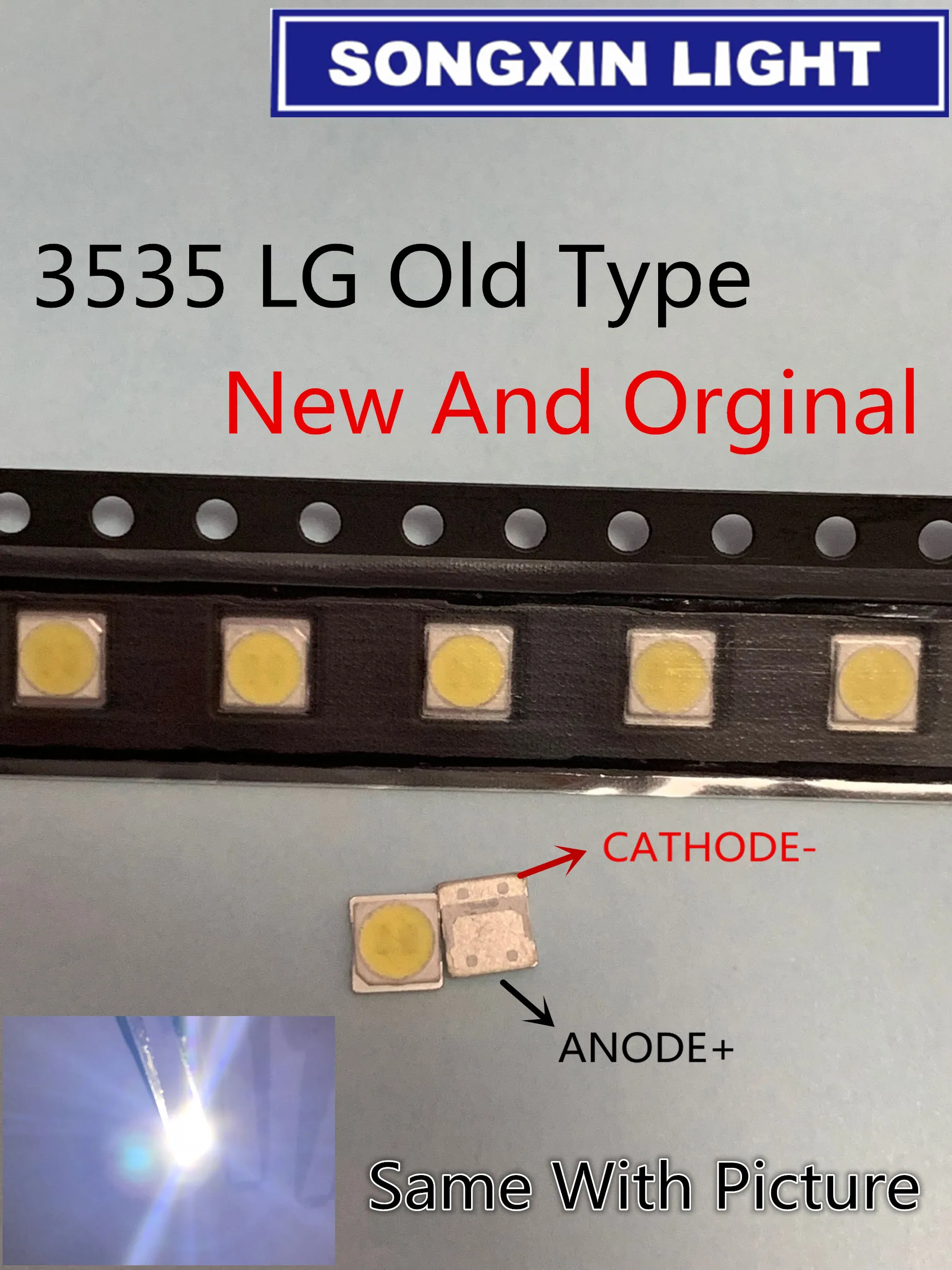 Для LG SMD светодиодный 100 шт./лот 3535 6 в холодный белый Чип-2 2 Вт для ТВ/ЖК Подсветка ТВ применение 3535 LG старый тип 3535 6 в светодиодный