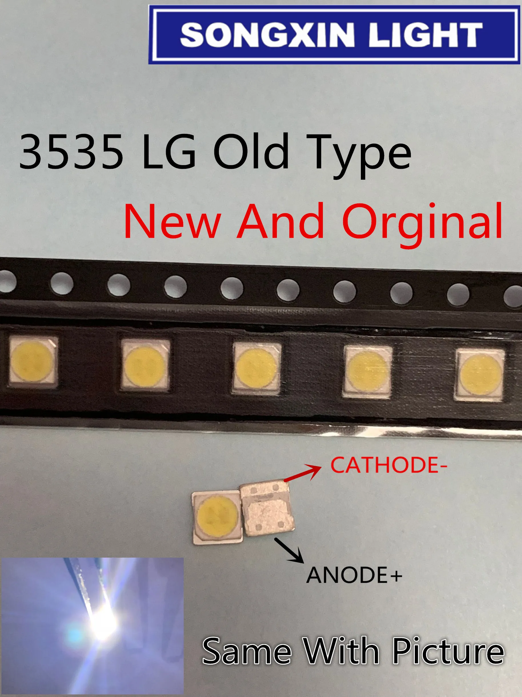 Для LG SMD LED 50 шт./лот 3535 6 в чип холодного белого света 2 Вт для ТВ/ЖК подсветки
