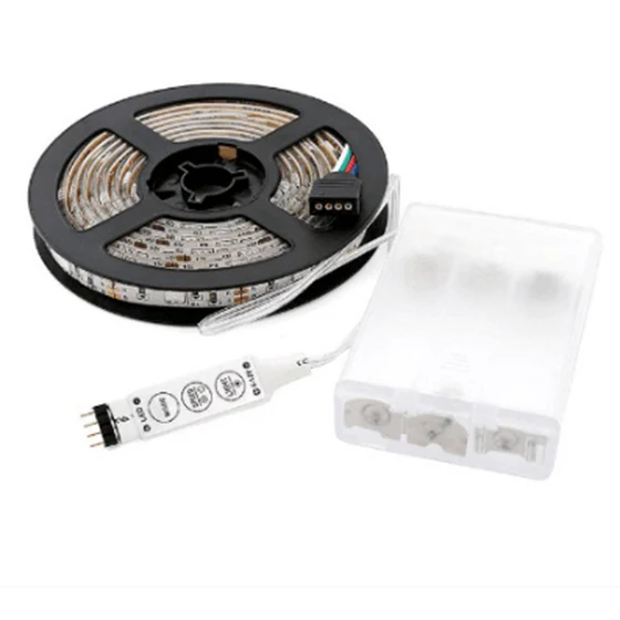 

IP65 Waterproof Flexible Color Changing RGB SMD 5050 DC 5V Battery-powered LED Strip Light with Mini Controller, 1M/3.3FT - 30