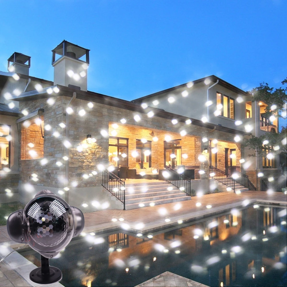 

LED Christmas Snowing Light Xmas Snowfall Decorations Outdoor Indoor Projector Lamp Snowflake Decor Rotating Lighting New Year