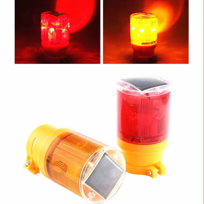 Solar Emergency Lamp 6 LED Bright Flashlight Traffic Warning Light With