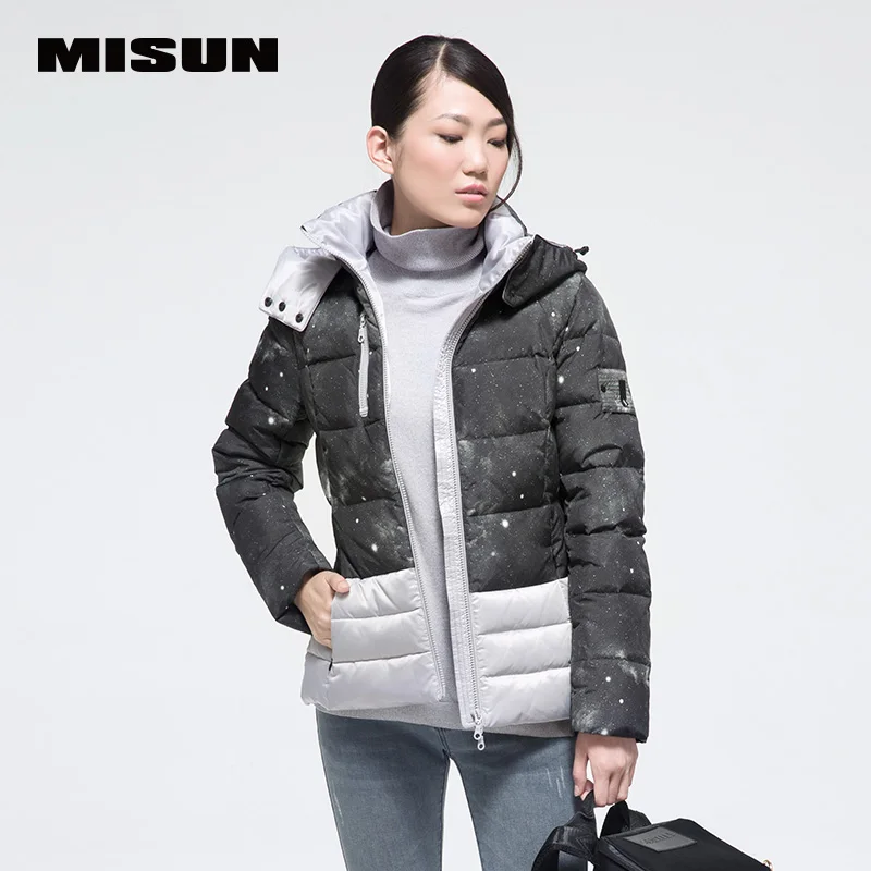 

new arrival winter female jackets Misun 2017 fashionable casual short design colorant match slim down coat women's