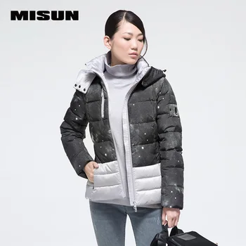 

new arrival winter female jackets Misun fashionable casual short design colorant match slim down coat women's