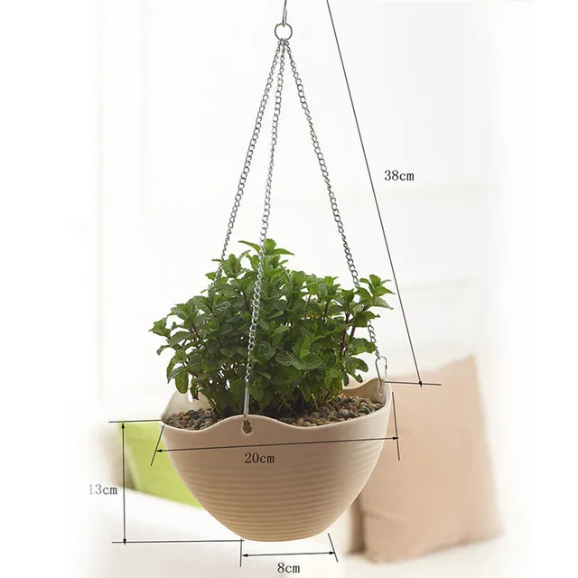 Hot Sale Plastic Flower Pot Hanging Basket Plant Pot with Hanging Chain For Houseplants Garden Balcony Decoration