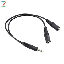 500pcs lot Black Audio Conversion Cable 3 5mm Male To Female Headphone Jack Splitter Audio Adapter Cable wholesale cheap