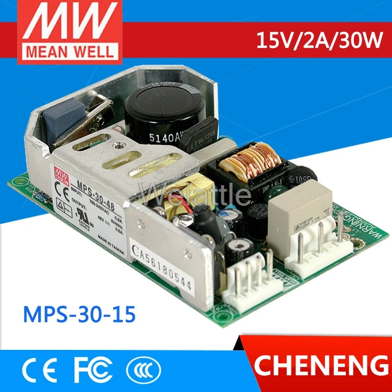 Бренд MEAN WELL представляет оригинальный MPS-30-15 15V 2A 30 Вт AC-DC PCB несмонтированная плата