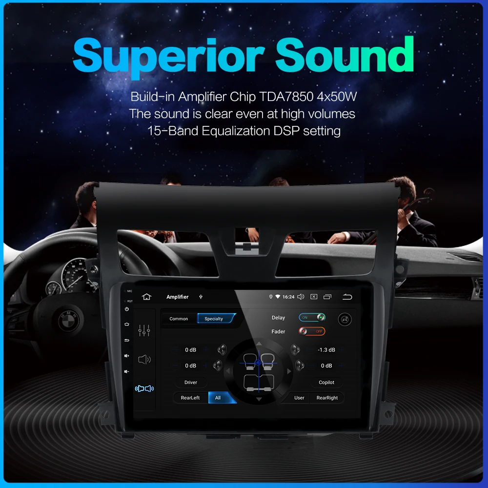 Sale Fongent 10.2" Car 1 Din Auto Radio Android 9.0 for Nissan Teana Altima 2013 2014 2015 Support Steering Wheel Control HDMI 4