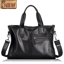 Pabojoe Genuine Leather Briefcase Laptop Handbag Messenger Business Men Leather Briefcase New Bag 2017