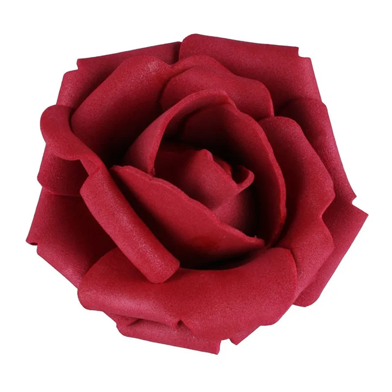 red DIY Real Touch 3D Искусственные розы головы без стебля для свадебной вечеринки украшения дома(50 шт, светло-зеленый - Цвет: red
