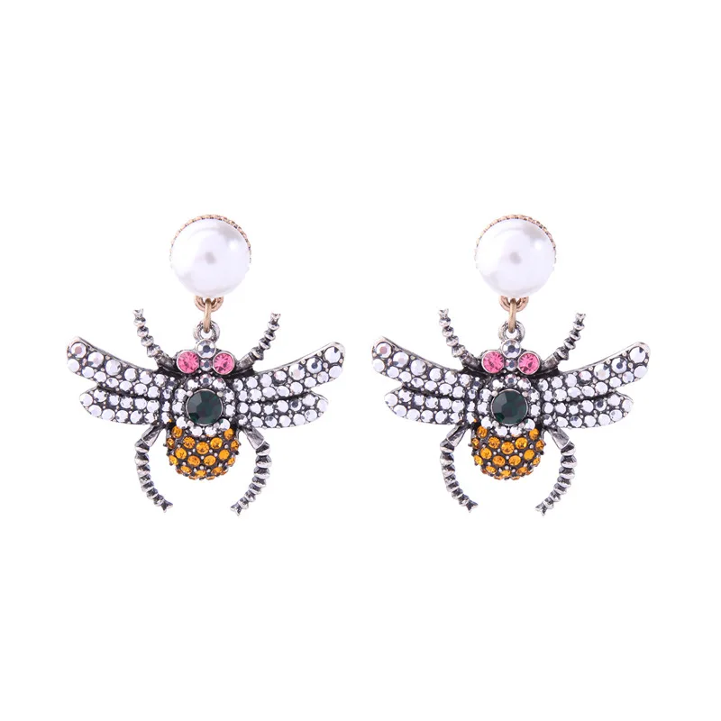 BeUrSelf Honey Bee Earring Antique Silver Color Animal Drop Earring