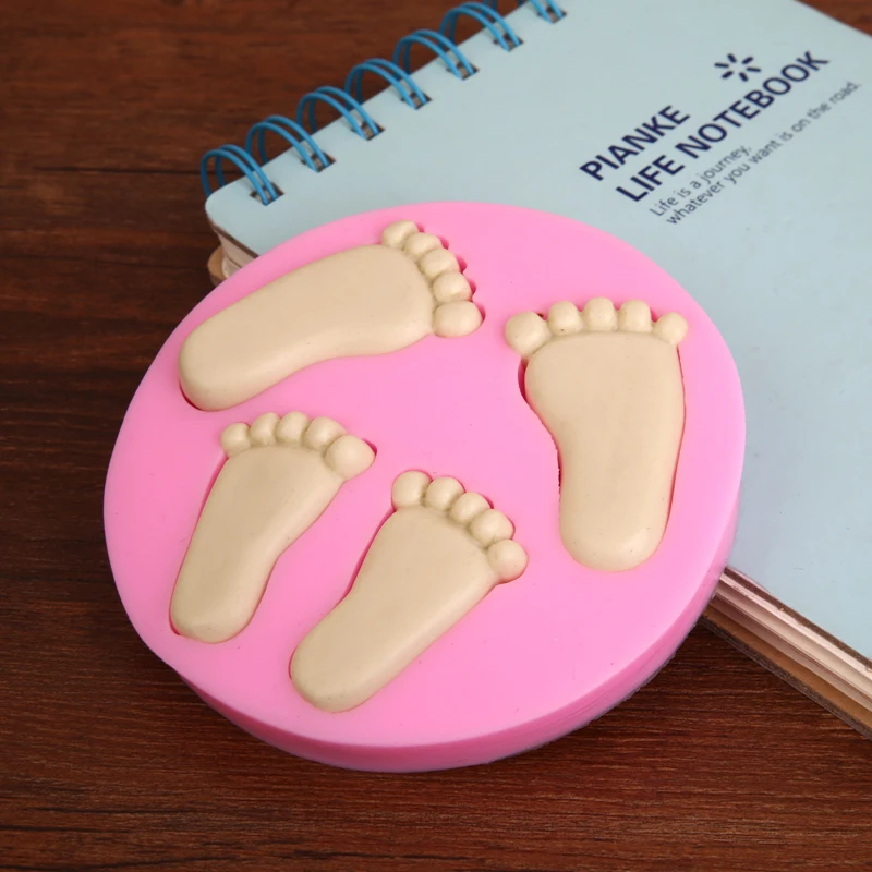 Baby Footprint Shape Chocolate Fondant Mold Cake Decorating Modeling Mould Baking Tools Bakery JH014