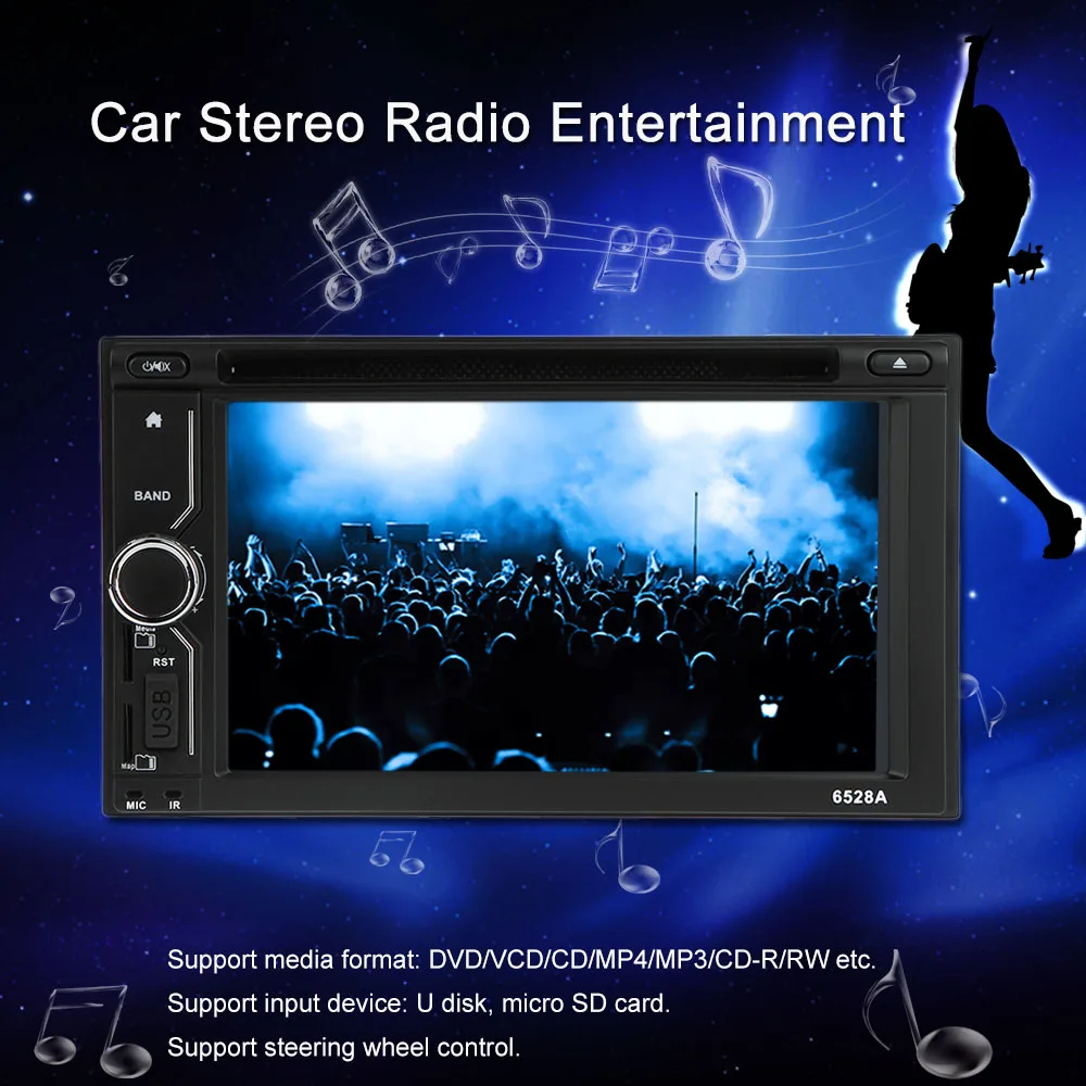 6," двойной Din DVD плеер gps навигация универсальный экран сенсорный HD автомобильный стерео DVD/USB/SD плеер Bluetooth Радио развлечения