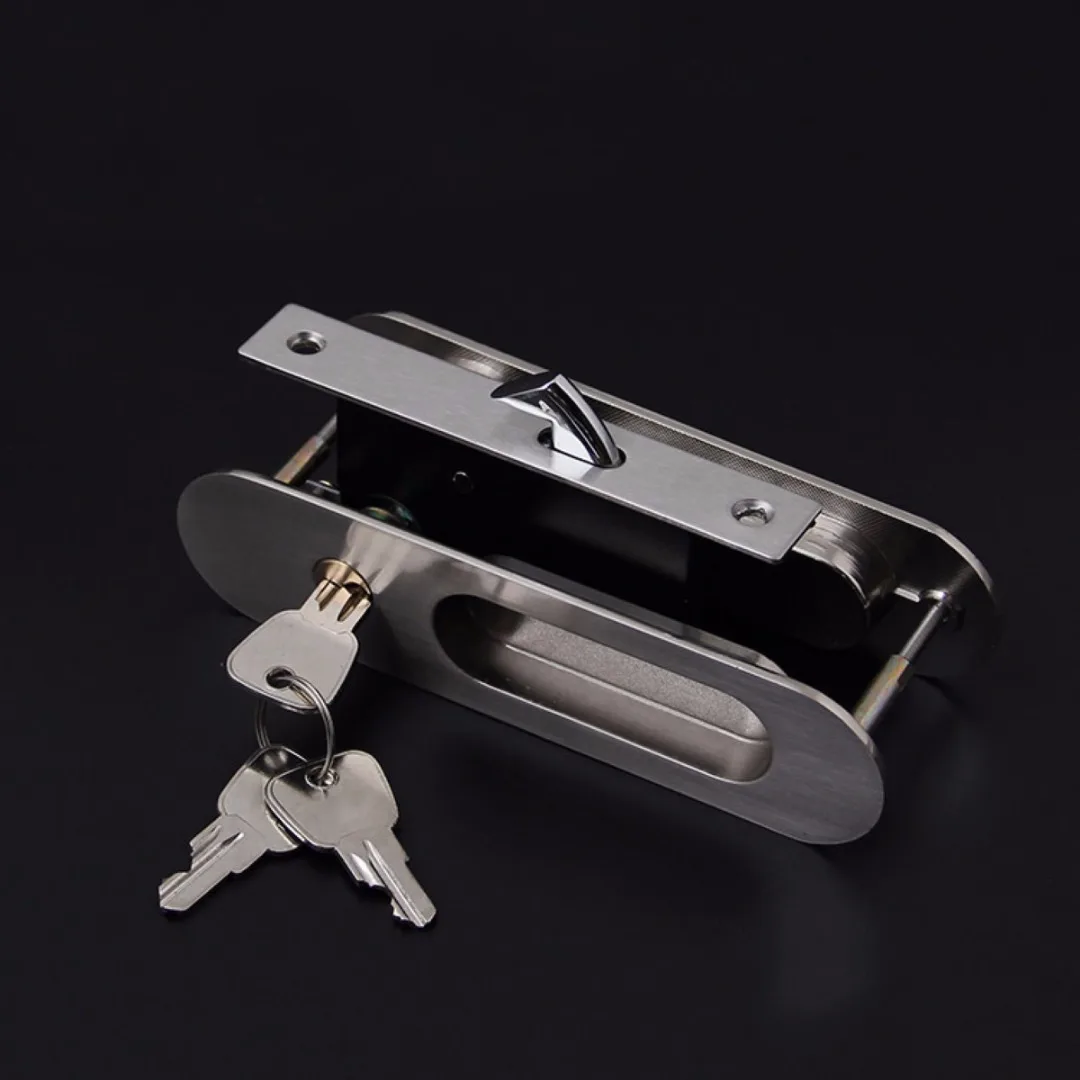 High Quality Recessed Invisible Handle Door Cabinet  Lever Mortise Lock Bathroom Kitchen Balcony Sliding Door Lock Mayitr
