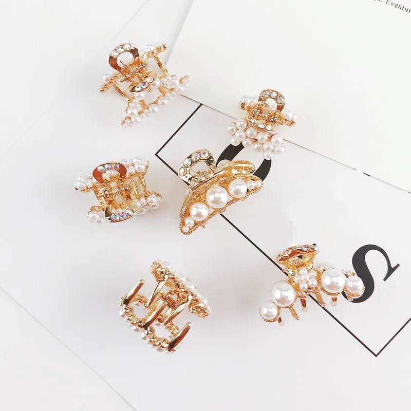 

Fashion Headwear Flowers Alloy Crab Pearl Hairpin Claw Clip Bridal Jewelry Headwear Accessories Children Women Hair Clip