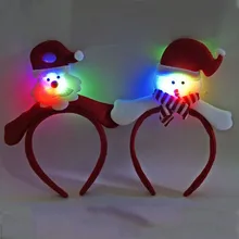 Xmas Blinking Flashing Santa Claus Headband Women Girls Fancy Dress Children Adult Christmas Decorations for Home