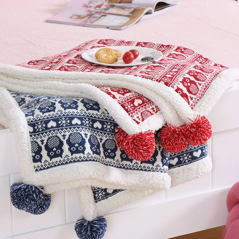 Knitting and Cashmere With Ball Blanket Sofa Bedding Throws Blanket