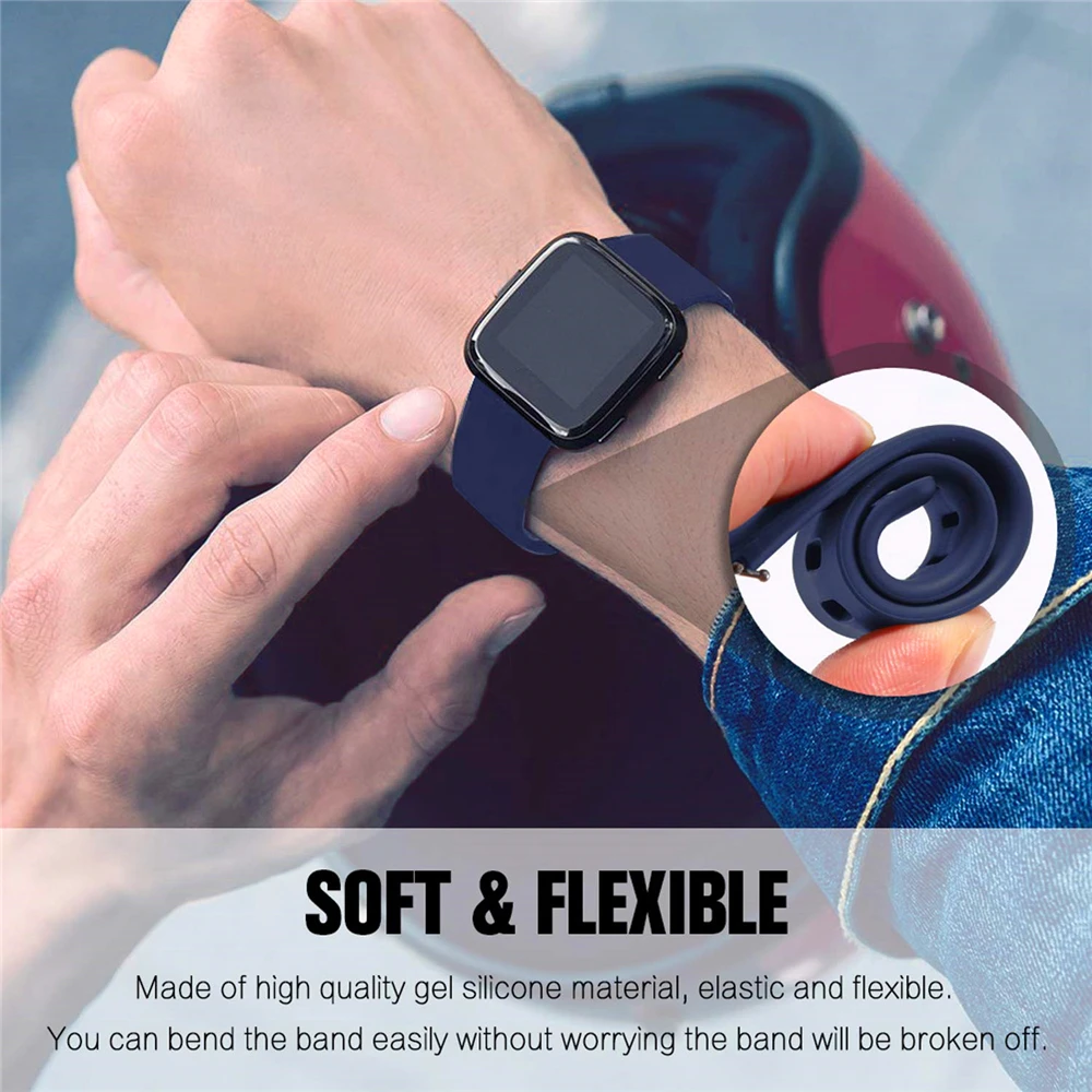 Replacement Band For Fitbit Versa/Versa Lite Strap With Screen Protector Silicone Bracelet Accessories For Fit Bit Versa Band