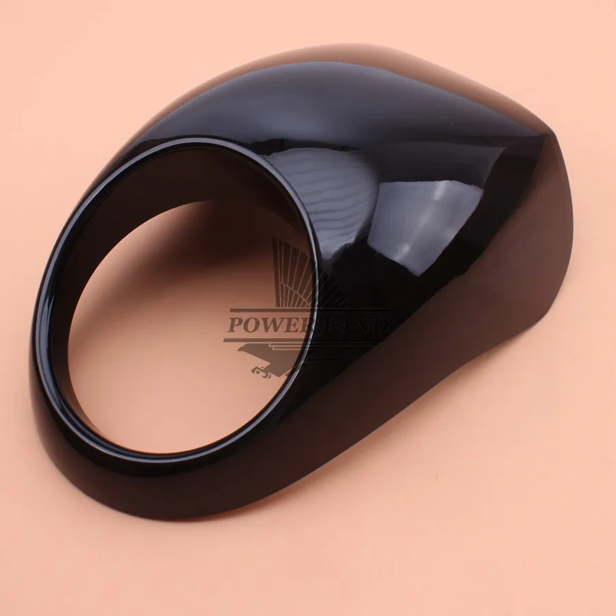 

Bright Black Motorcycle Head light Mask Headlight Fairing Front Cowl Fork Mount For Harley Sportster Dyna FX XL 883 1200