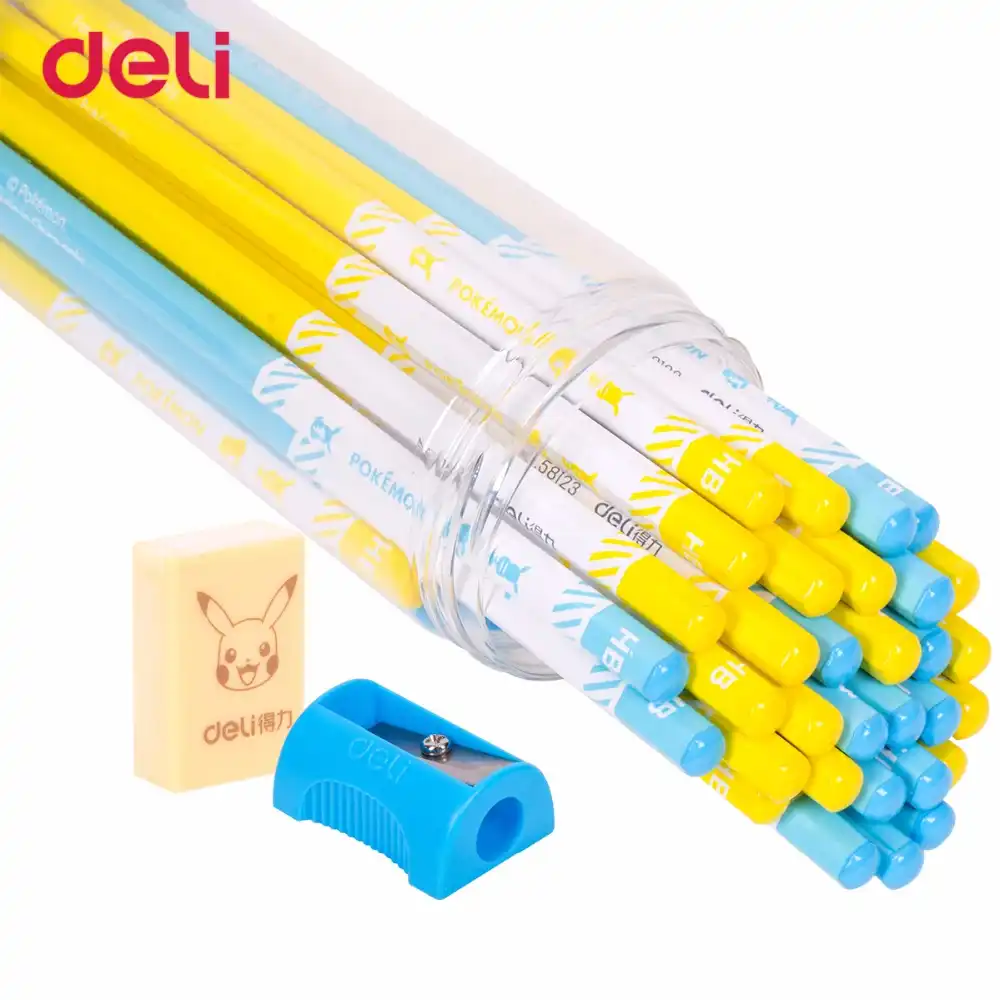 デリかわいいポケモンピカチュウhb標準鉛筆削り消しゴム安全で 非毒性鉛筆描画36 セットオフィス学用品 Standard Pencils Aliexpress
