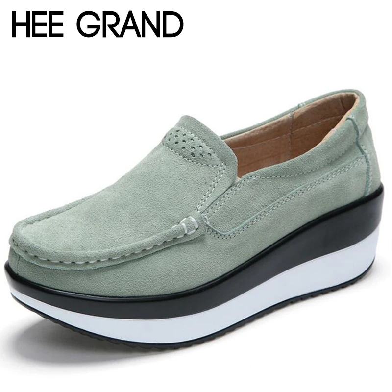 

HEE GRAND Split Leather Loafers Women Casual Shoes Rubber Bottom Mother Slip On Flats Comfortable Women Shoes XWD6435