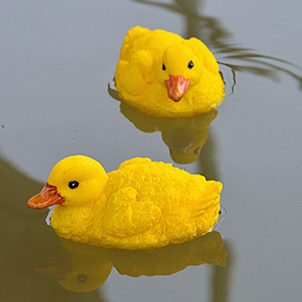 2 предмета искусственный Floating смолы желтые утки для бассейн газон дома и сада имитация орнамент для ежедневного Применение