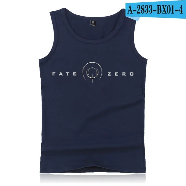 navy blue Fate Stay Ночная рубашка без рукавов для бодибилдинга фитнес аниме топы на бретелях Уличная Повседневная летняя жилетка плюс размер Одежда для спортзала - Цвет: navy blue